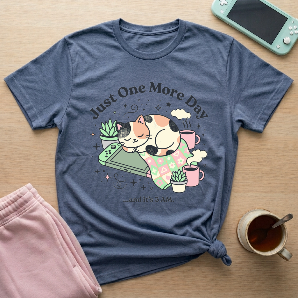 Cozy Gaming at 3AM T-Shirt - Cozy Gaming at 3AM_heather_indigo