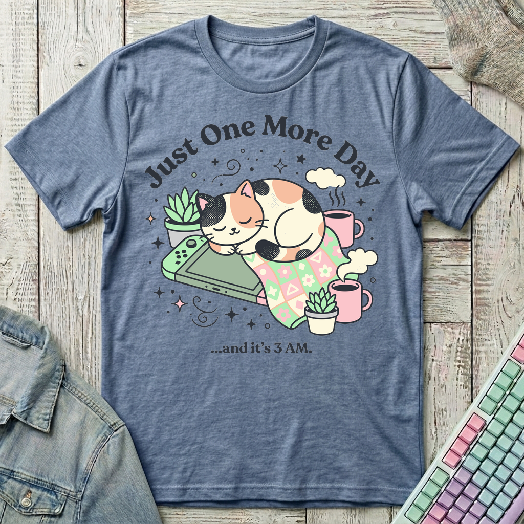Cozy Gaming at 3AM T-Shirt - Cozy Gaming at 3AM_heather_indigo
