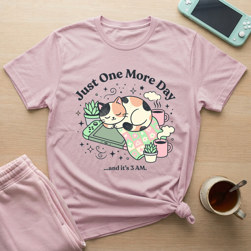 Cozy Gaming at 3AM T-Shirt - Cozy Gaming at 3AM_light_pink
