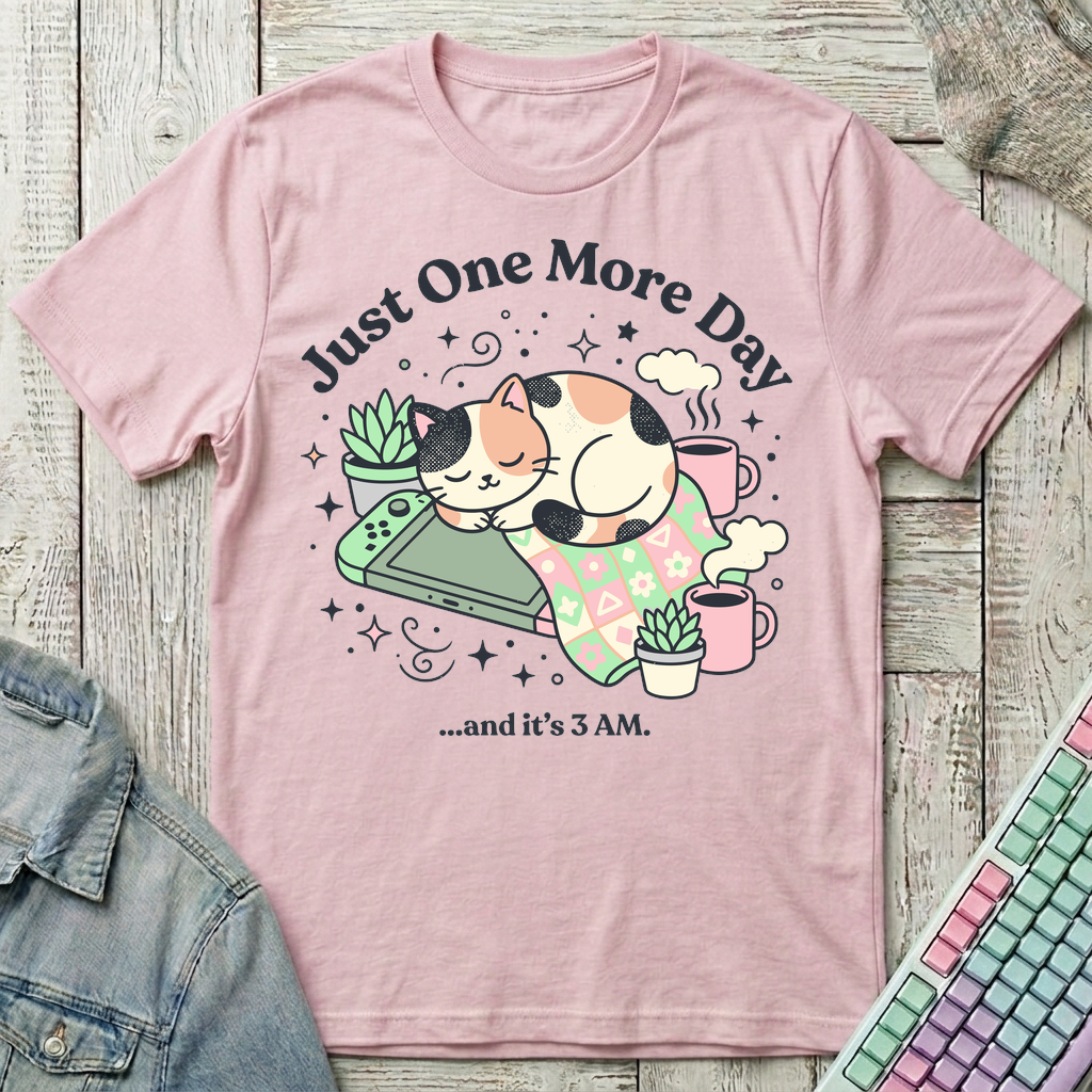 Cozy Gaming at 3AM T-Shirt - Cozy Gaming at 3AM_light_pink