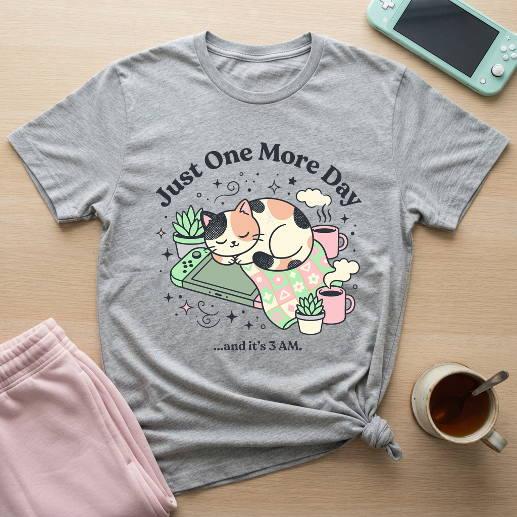 Cozy Gaming at 3AM T-Shirt - Cozy Gaming at 3AM_sport_grey