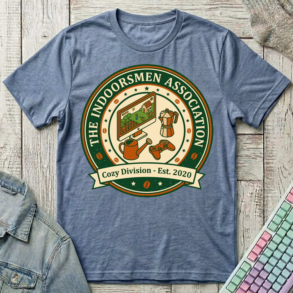 Cozy Indoorsmen T-Shirt - Cozy Indoorsmen_heather_indigo
