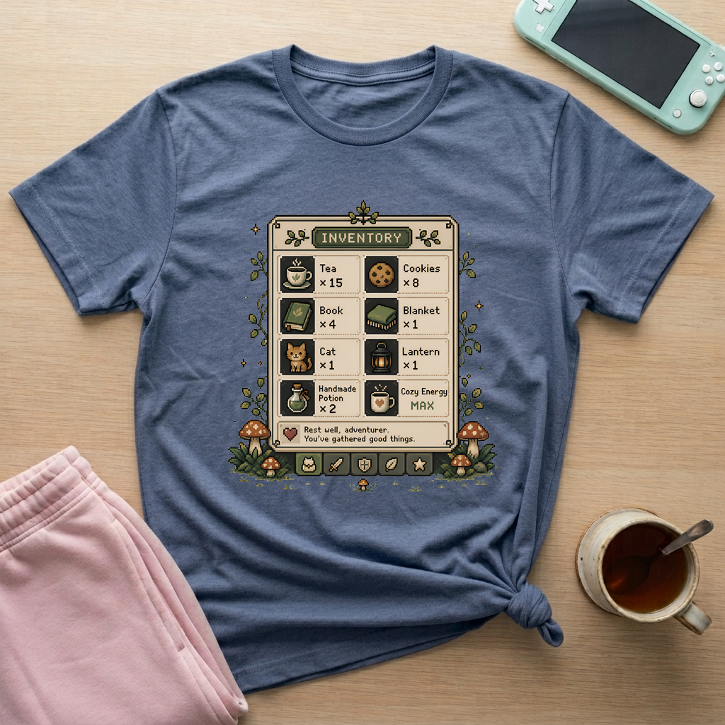 Cozy Inventory T-Shirt - Cozy Inventory_heather_indigo