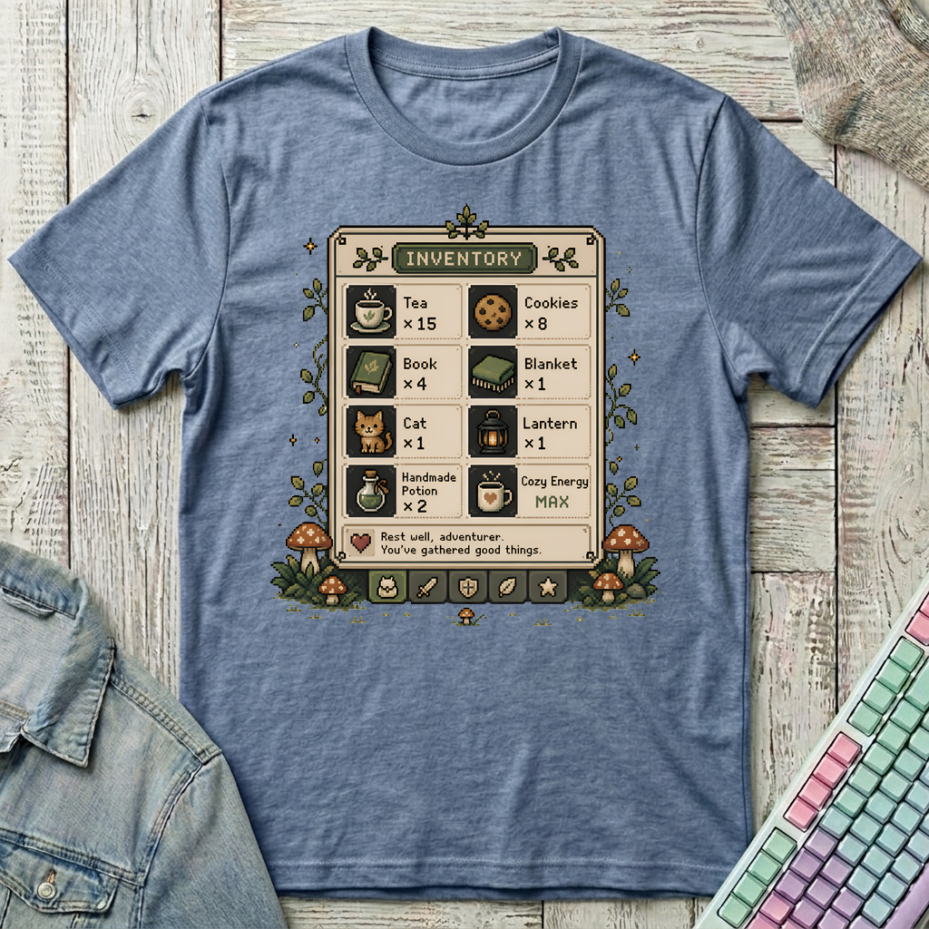 Cozy Inventory T-Shirt - Cozy Inventory_heather_indigo