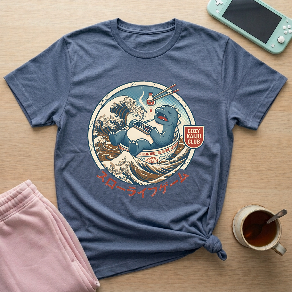 Cozy Kaiju Club T-Shirt - Cozy Kaiju Club_heather_indigo