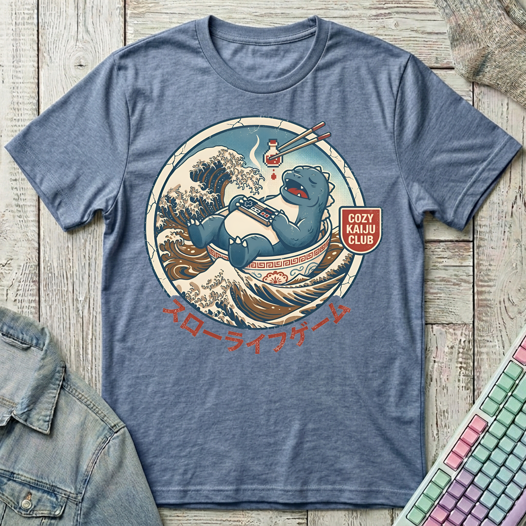 Cozy Kaiju Club T-Shirt - Cozy Kaiju Club_heather_indigo