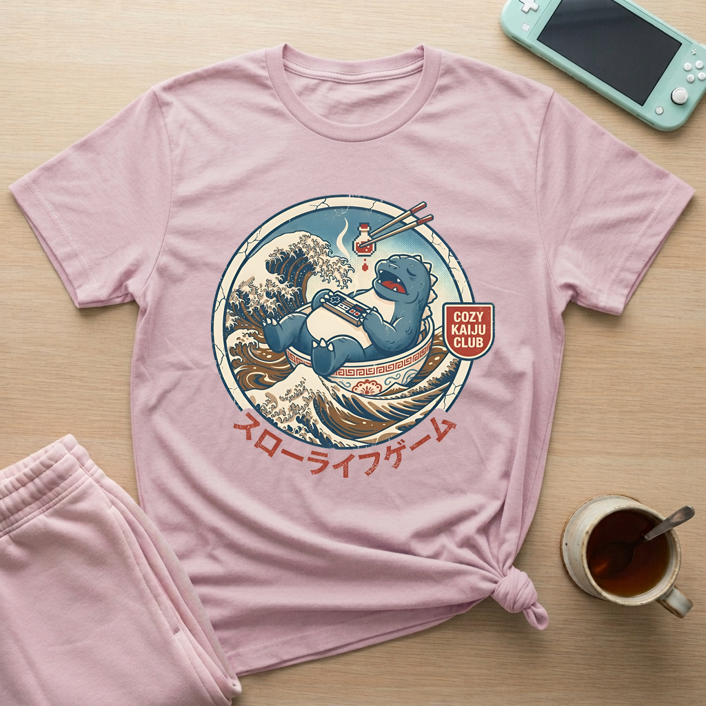 Cozy Kaiju Club T-Shirt - Cozy Kaiju Club_light_pink