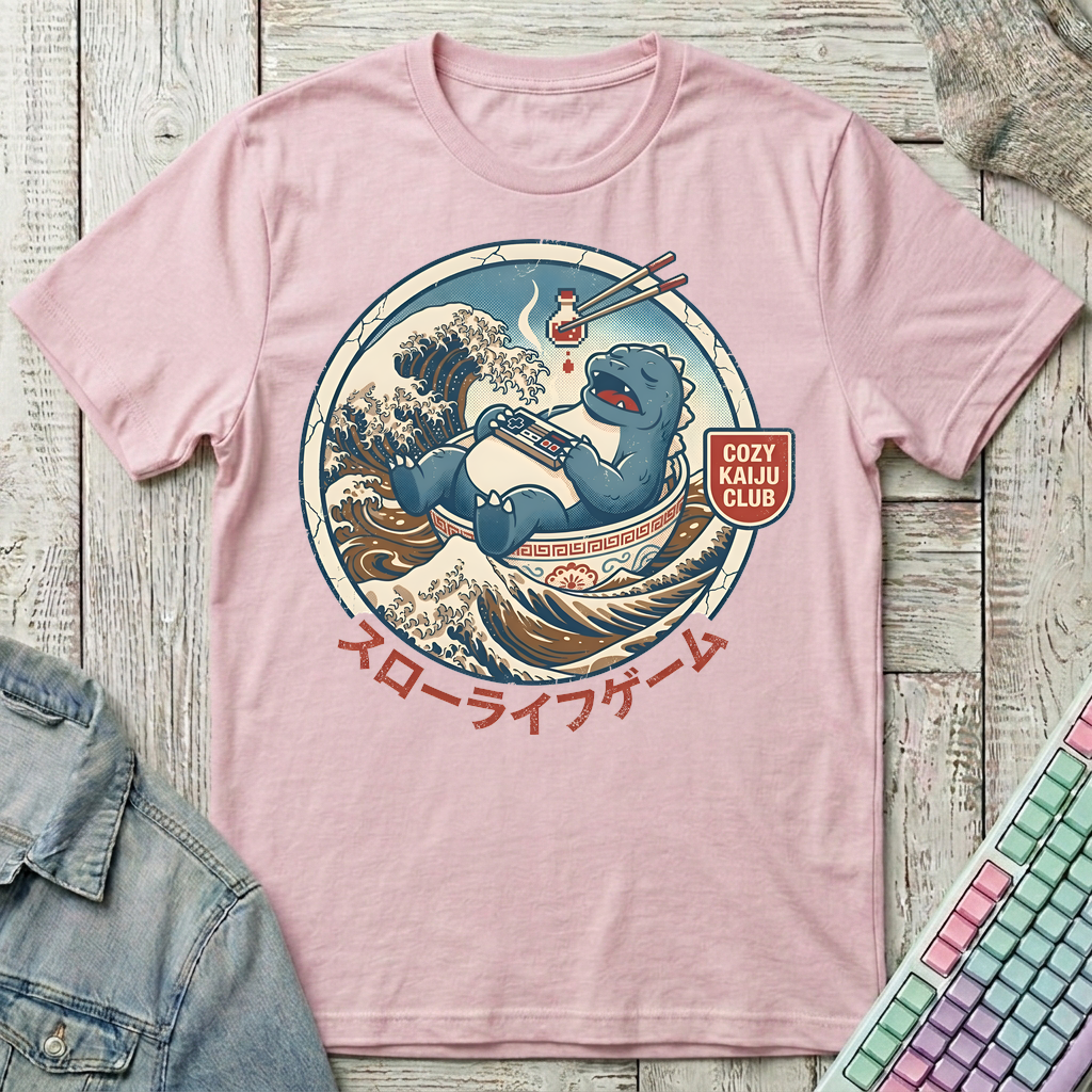 Cozy Kaiju Club T-Shirt - Cozy Kaiju Club_light_pink