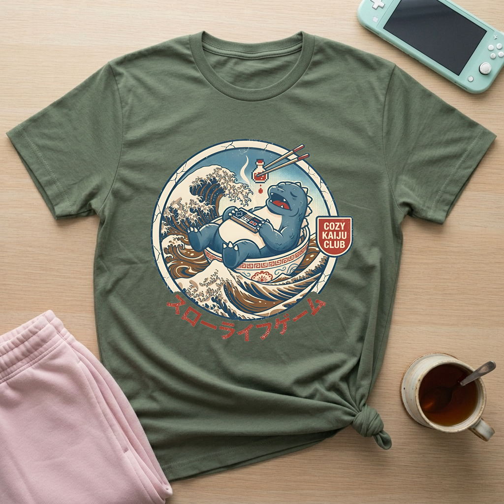 Cozy Kaiju Club T-Shirt - Cozy Kaiju Club_military_green