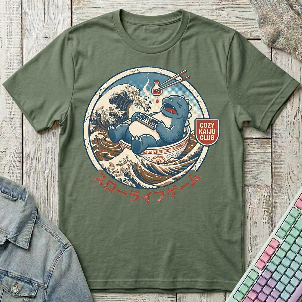 Cozy Kaiju Club T-Shirt - Cozy Kaiju Club_military_green