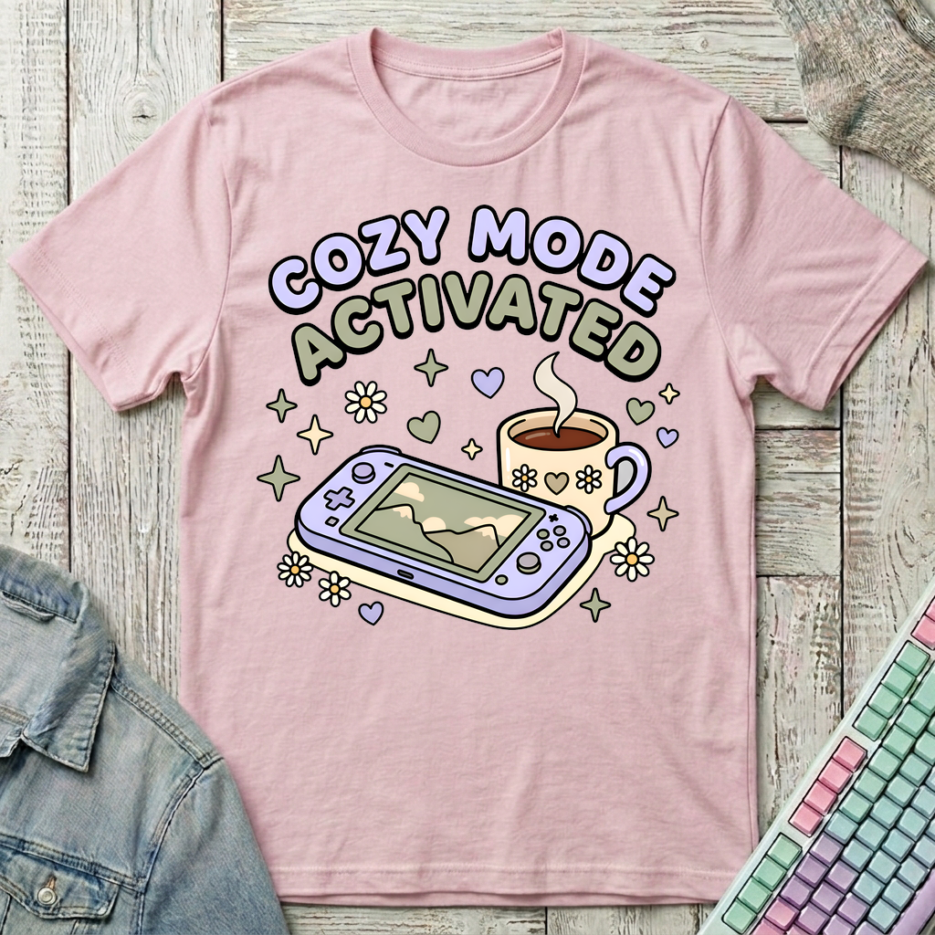 Cozy Mode Activated T-Shirt - Cozy Mode Activated_light_pink
