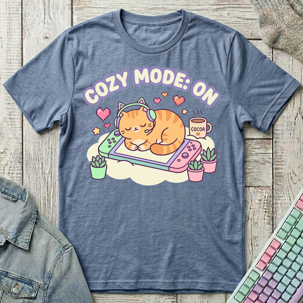 Cozy Mode On T-Shirt - Cozy Mode On_heather_indigo