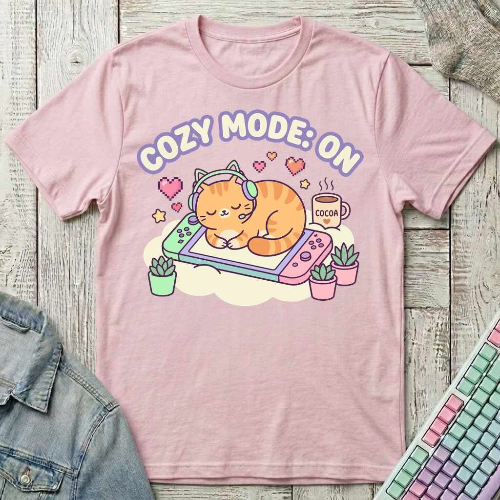 Cozy Mode On T-Shirt - Cozy Mode On_light_pink