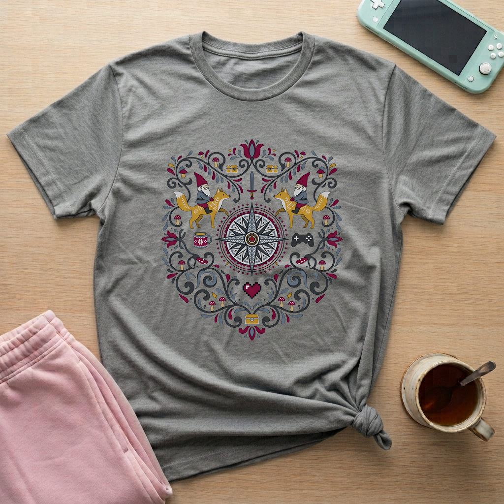 Cozy Quest Folk T-Shirt - Cozy Quest Folk_graphite_heather