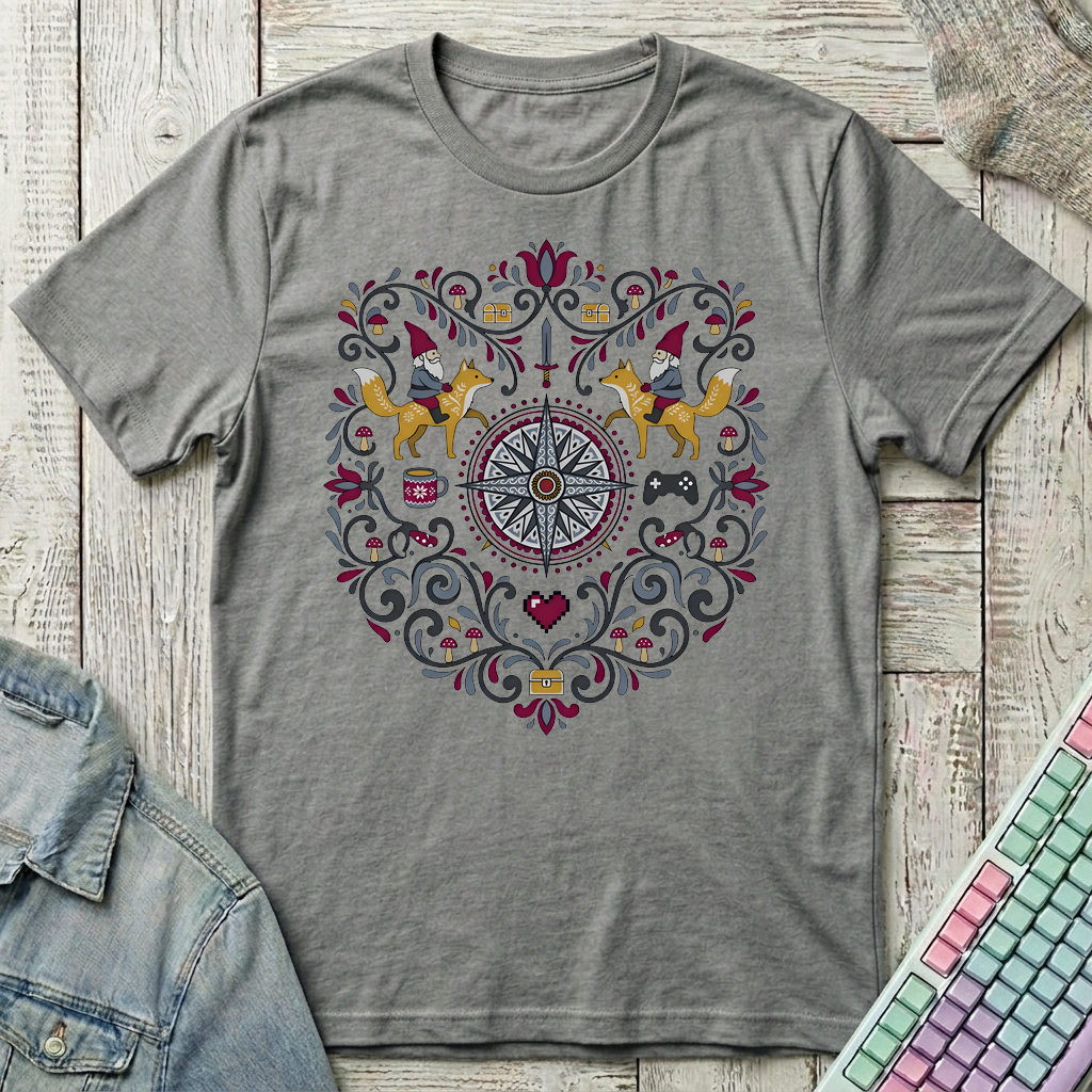 Cozy Quest Folk T-Shirt - Cozy Quest Folk_graphite_heather