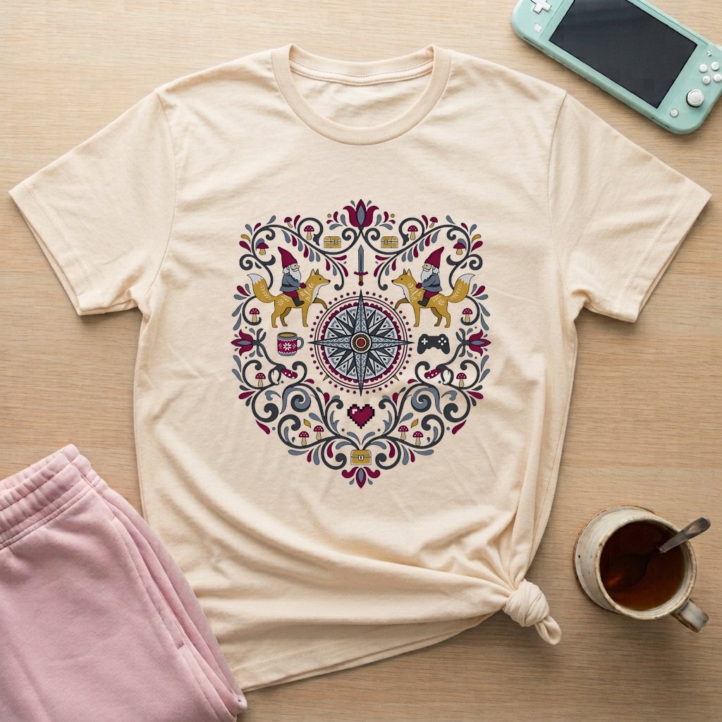 Cozy Quest Folk T-Shirt - Cozy Quest Folk_natural