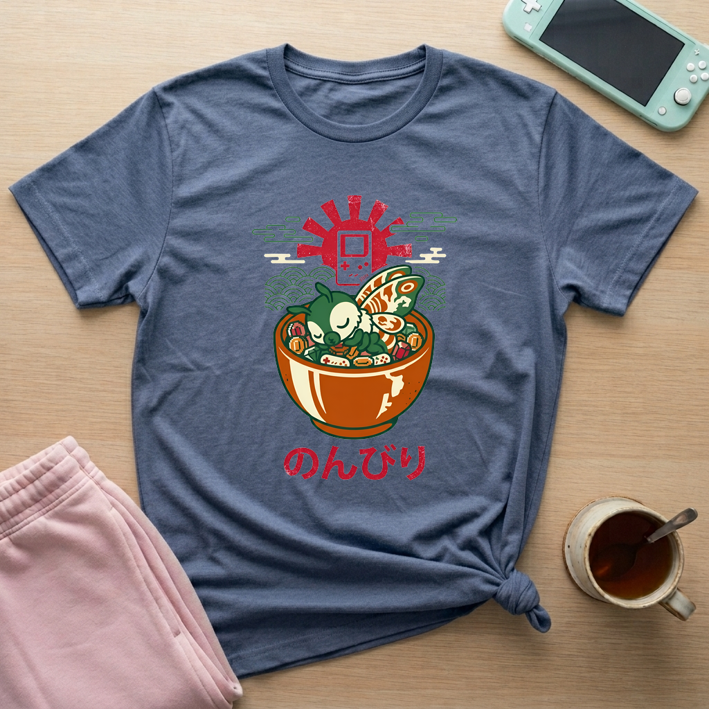 Cozy Quest Ramen T-Shirt - Cozy Quest Ramen_heather_indigo