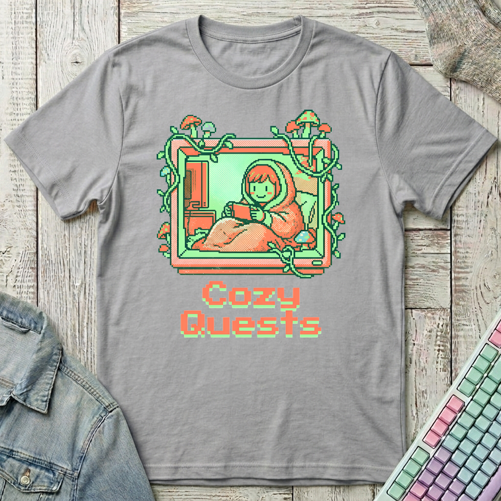 Cozy Quests T-Shirt - Cozy Quests_sport_grey