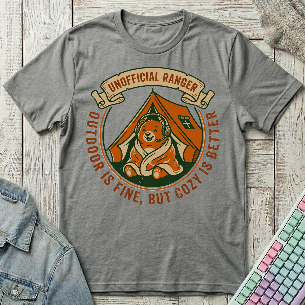Cozy Ranger Bear T-Shirt - Cozy Ranger Bear_graphite_heather