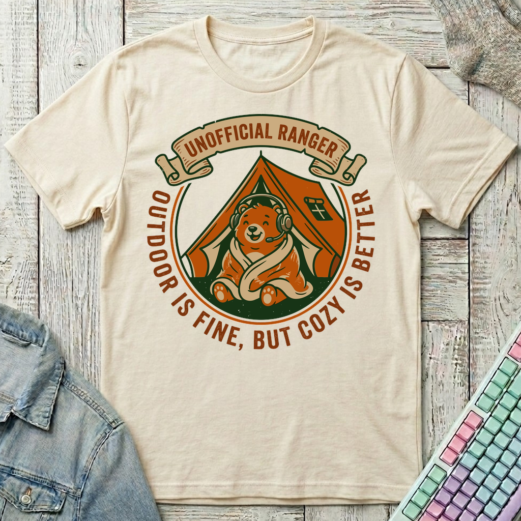 Cozy Ranger Bear T-Shirt - Cozy Ranger Bear_natural
