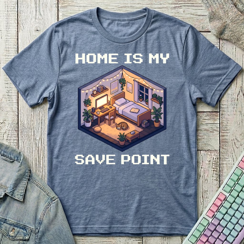 Cozy Save Point T-Shirt - Cozy Save Point_heather_indigo