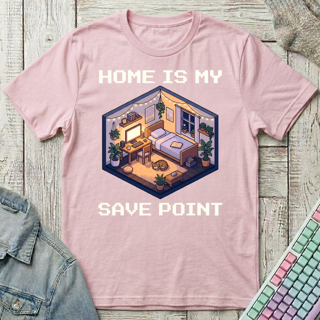 Cozy Save Point T-Shirt - Cozy Save Point_light_pink
