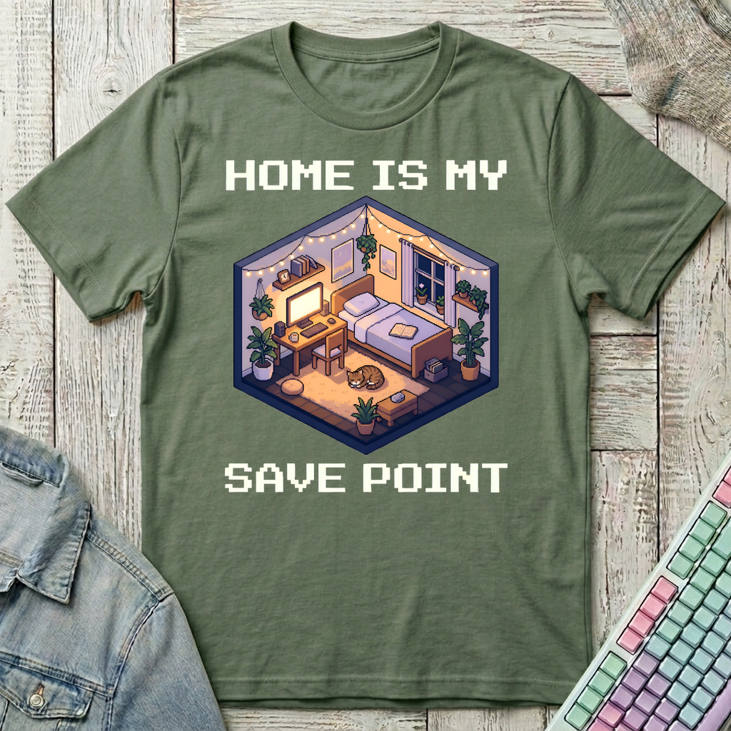 Cozy Save Point T-Shirt - Cozy Save Point_military_green