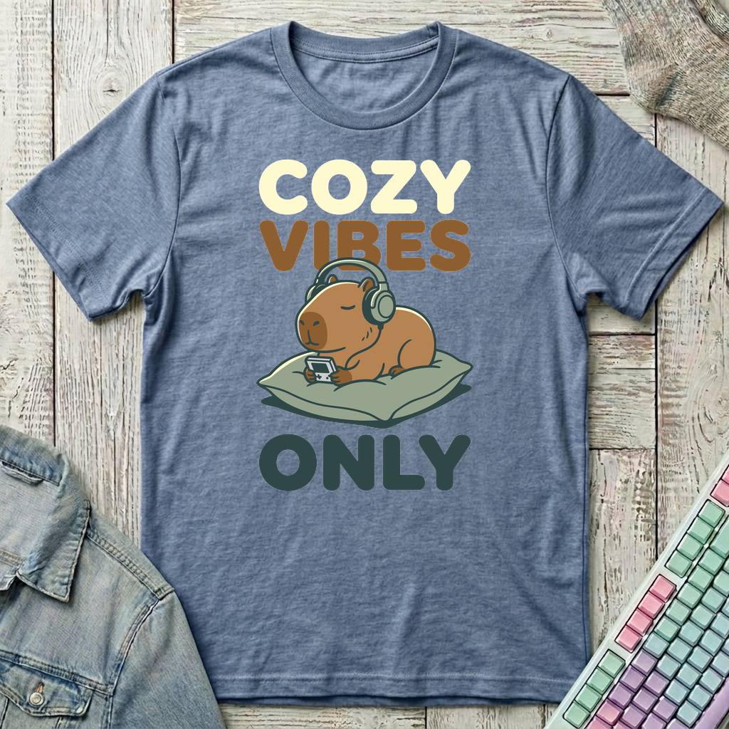 Cozy Vibes Only T-Shirt - Cozy Vibes Only_heather_indigo