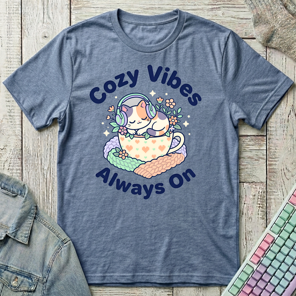 Cozy Vibes T-Shirt - Cozy Vibes_heather_indigo