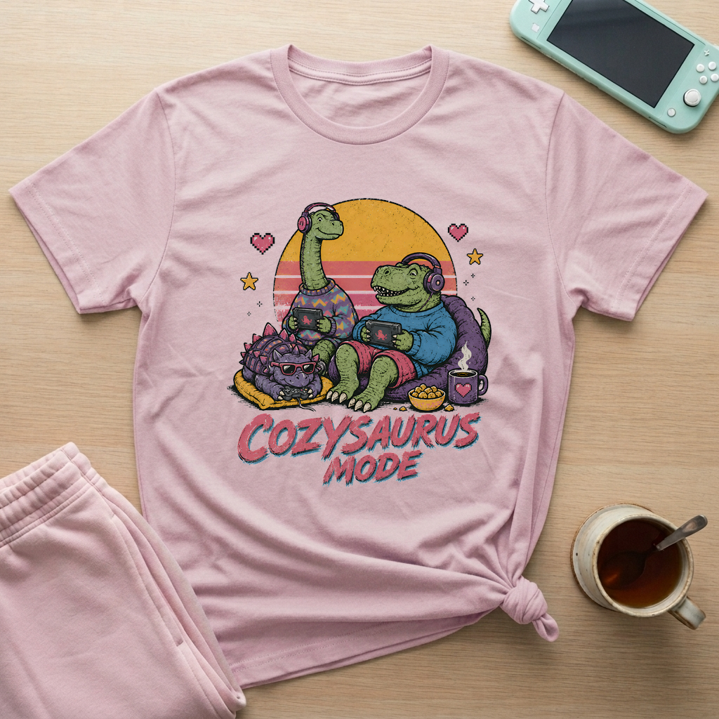 Cozysaurus T-Shirt - Cozysaurus_light_pink