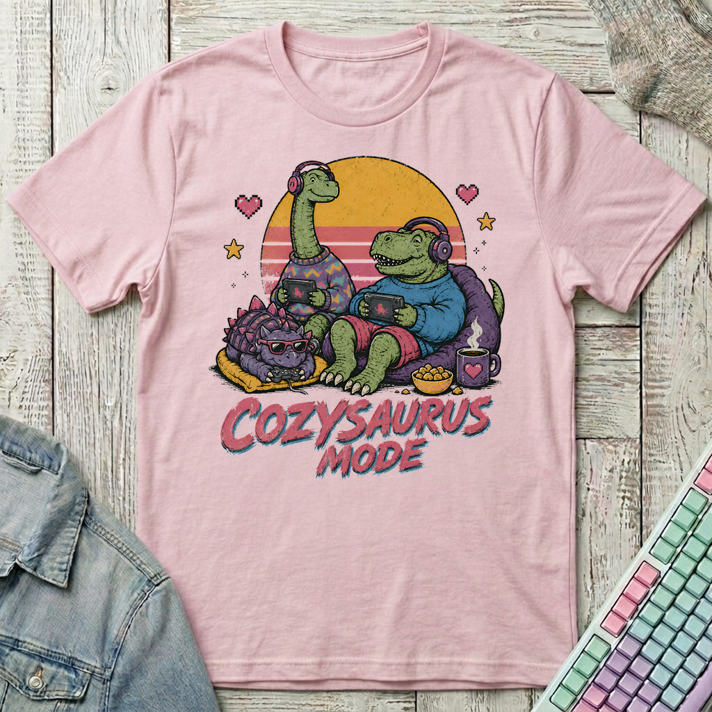 Cozysaurus T-Shirt - Cozysaurus_light_pink