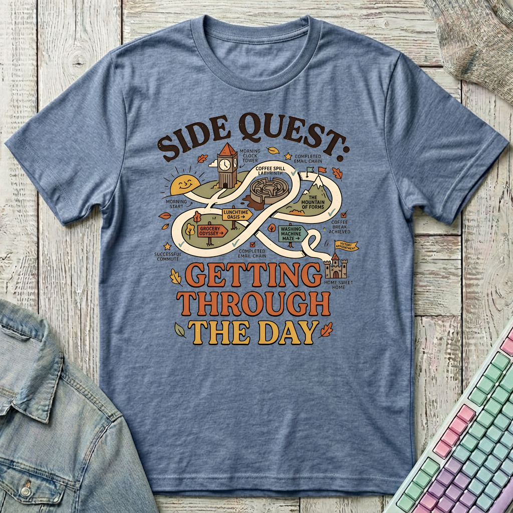 Daily Side Quest T-Shirt - Daily Side Quest_heather_indigo