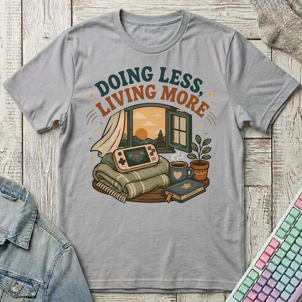 Doing Less Living More T-Shirt - Doing Less Living More_sport_grey