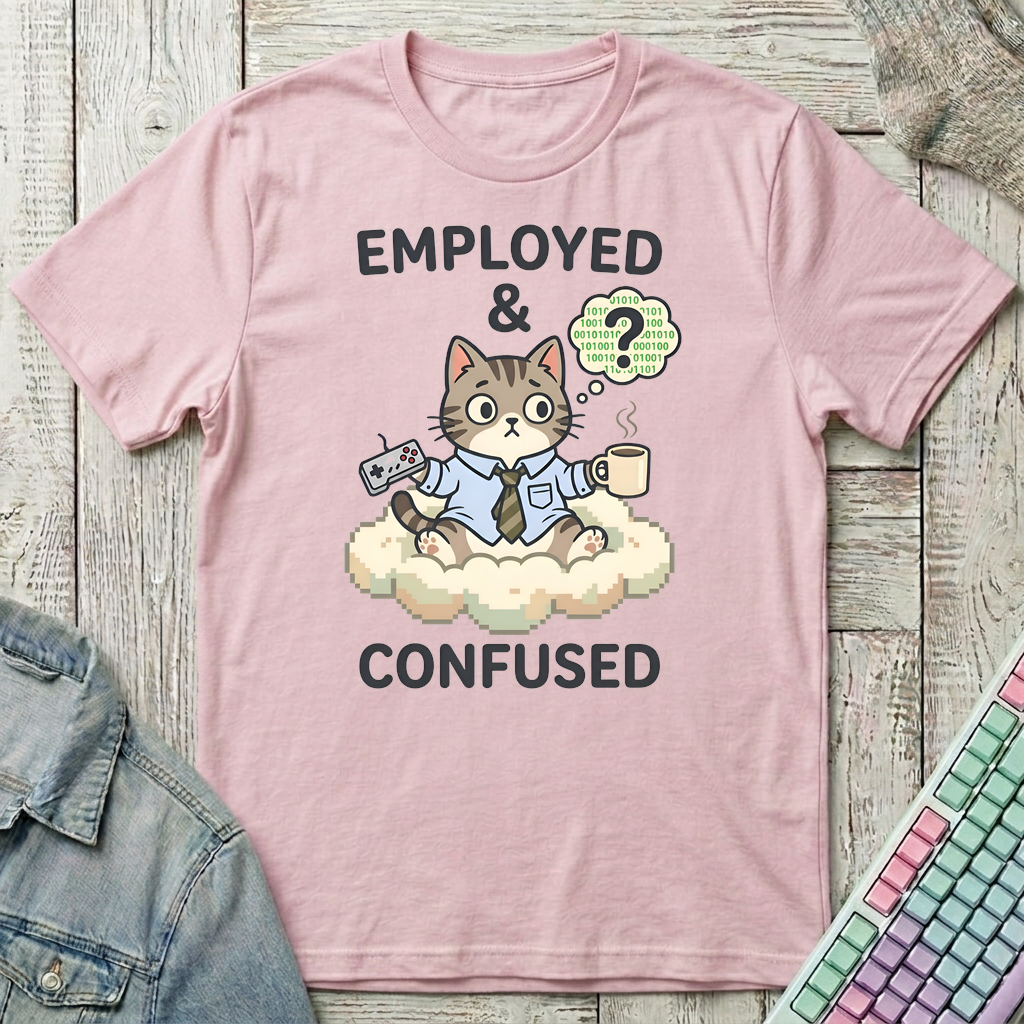 Employed & Confused T-Shirt - Employed & Confused_light_pink