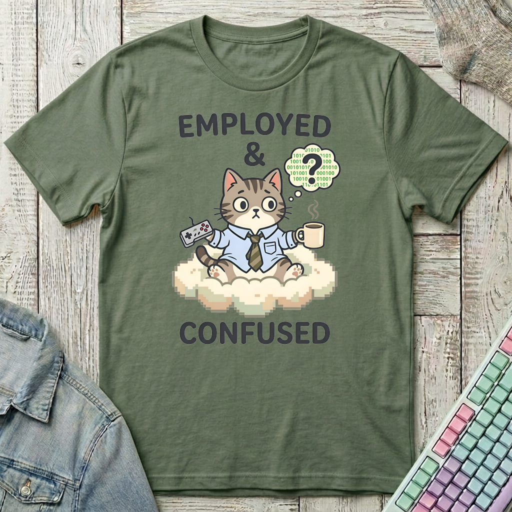 Employed & Confused T-Shirt - Employed & Confused_military_green