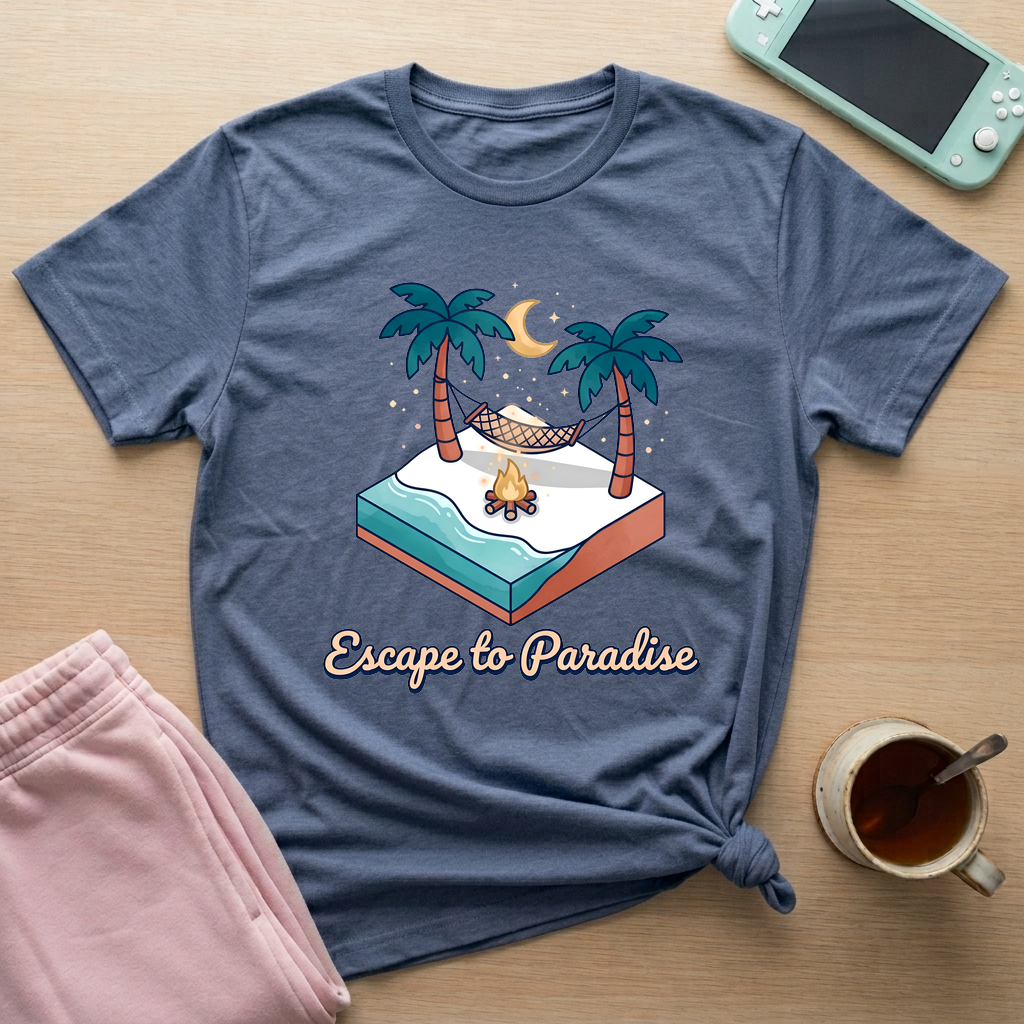 Escape To Paradise T-Shirt - Escape To Paradise_heather_indigo