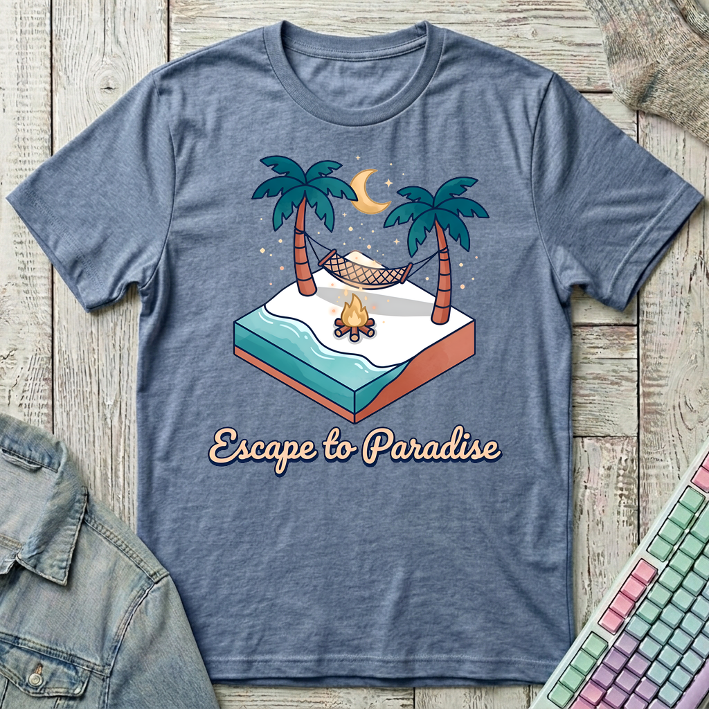 Escape To Paradise T-Shirt - Escape To Paradise_heather_indigo