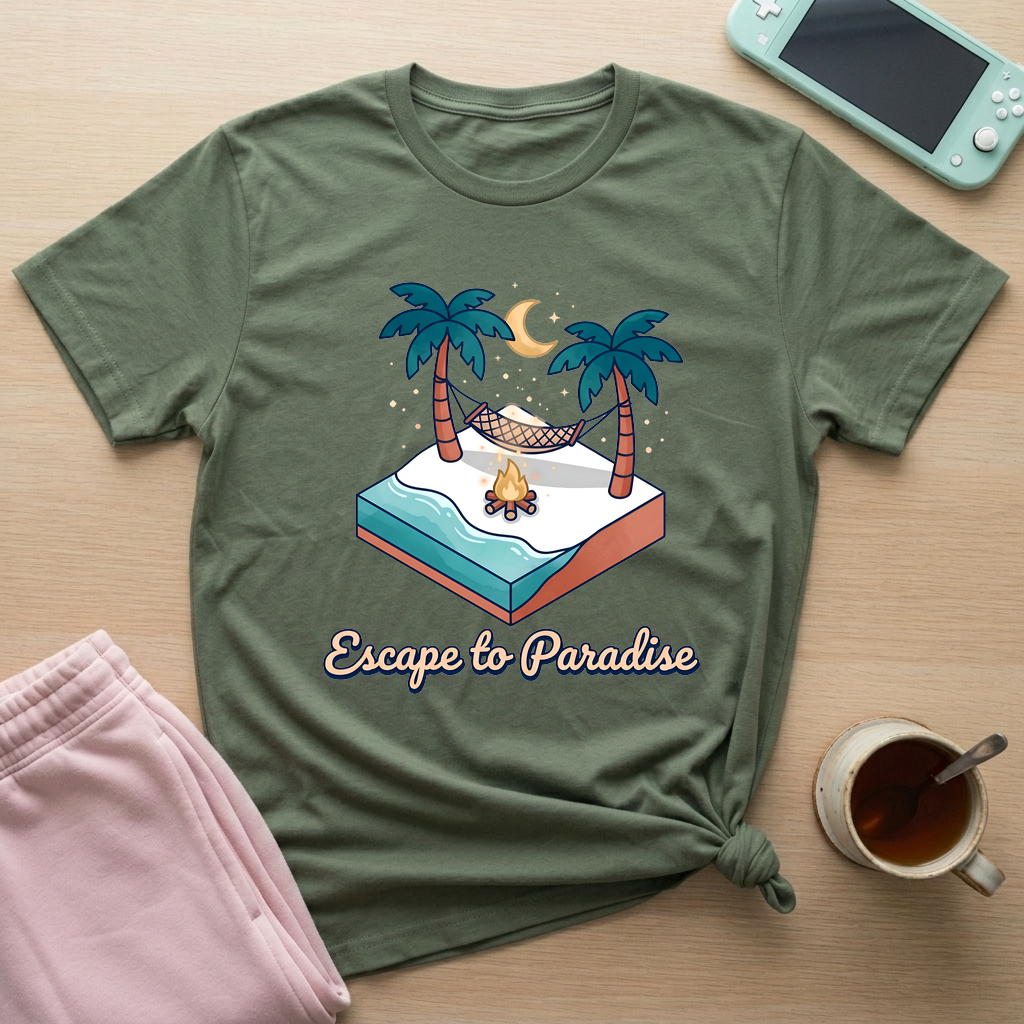 Escape To Paradise T-Shirt - Escape To Paradise_military_green