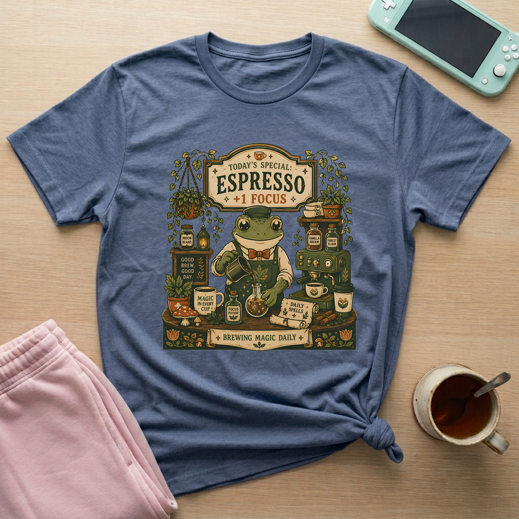 Espresso Magic T-Shirt - Espresso Magic_heather_indigo