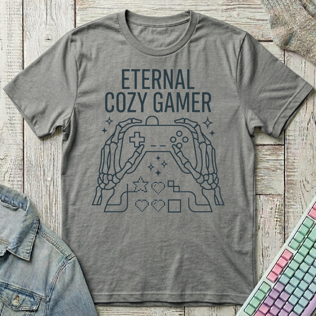 Eternal Cozy Gamer T-Shirt - Eternal Cozy Gamer_graphite_heather
