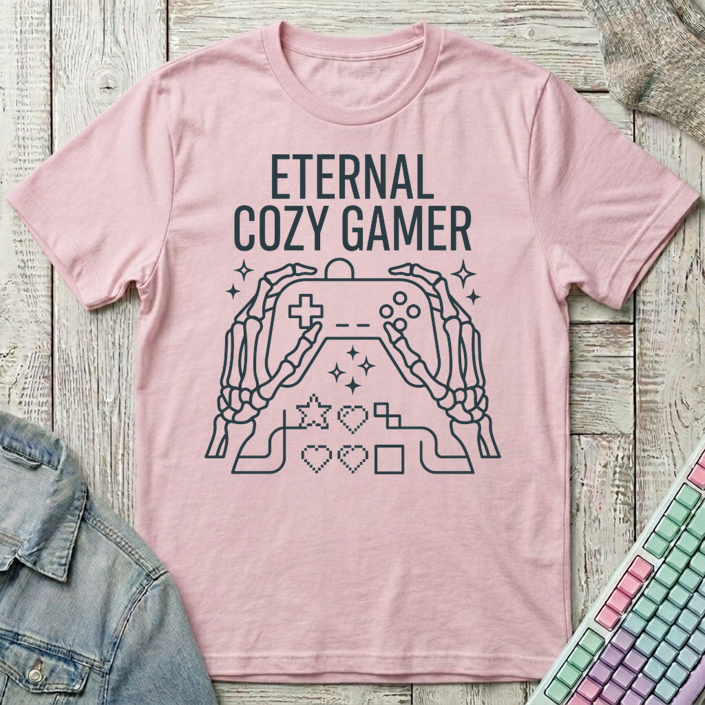 Eternal Cozy Gamer T-Shirt - Eternal Cozy Gamer_light_pink