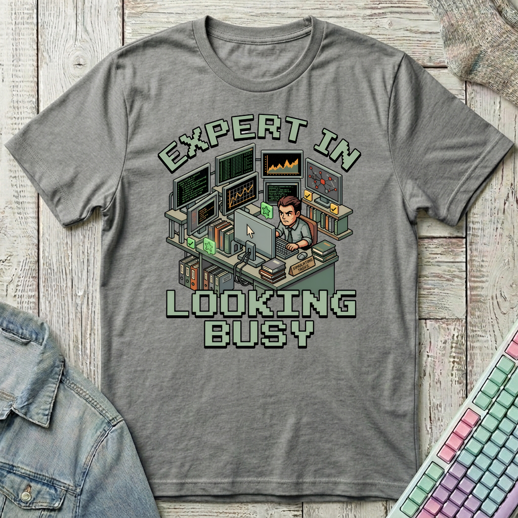 Expert In Looking Busy T-Shirt - Expert In Looking Busy_graphite_heather