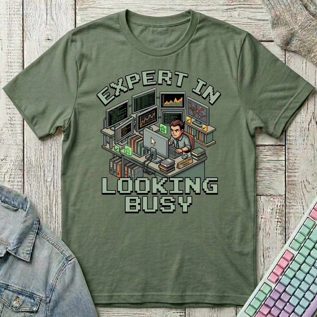 Expert In Looking Busy T-Shirt - Expert In Looking Busy_military_green