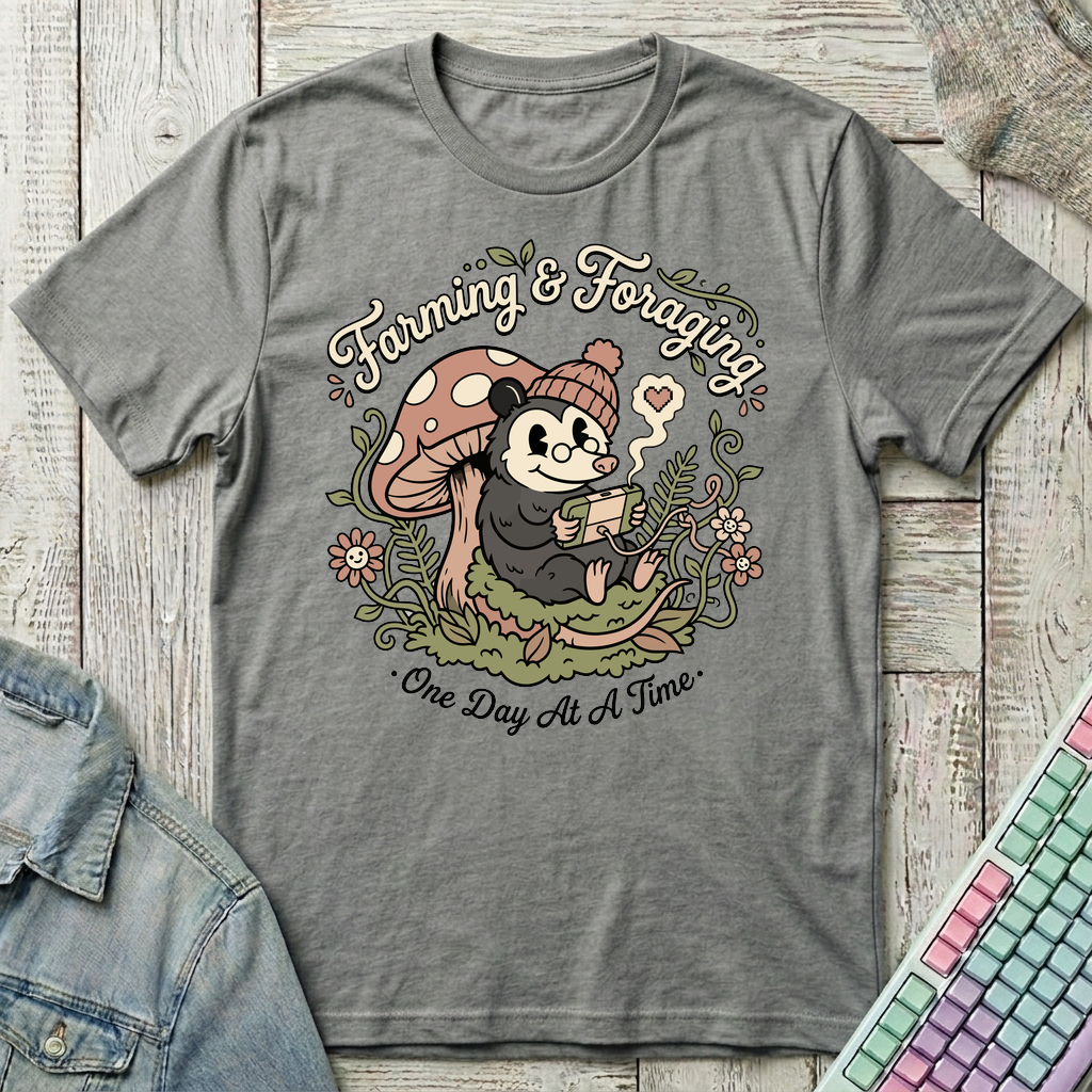 Farming, Foraging & Gaming T-Shirt - Farming, Foraging & Gaming_graphite_heather