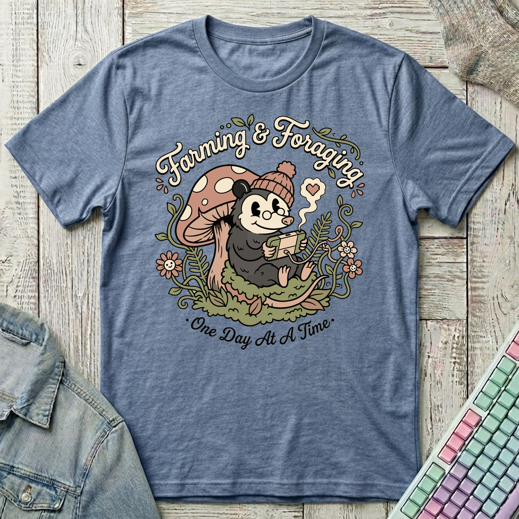 Farming, Foraging & Gaming T-Shirt - Farming, Foraging & Gaming_heather_indigo