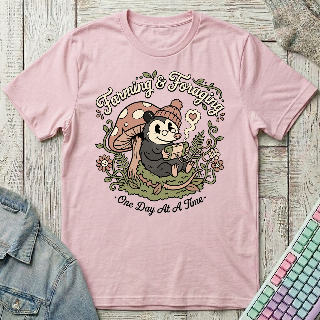 Farming, Foraging & Gaming T-Shirt - Farming, Foraging & Gaming_light_pink