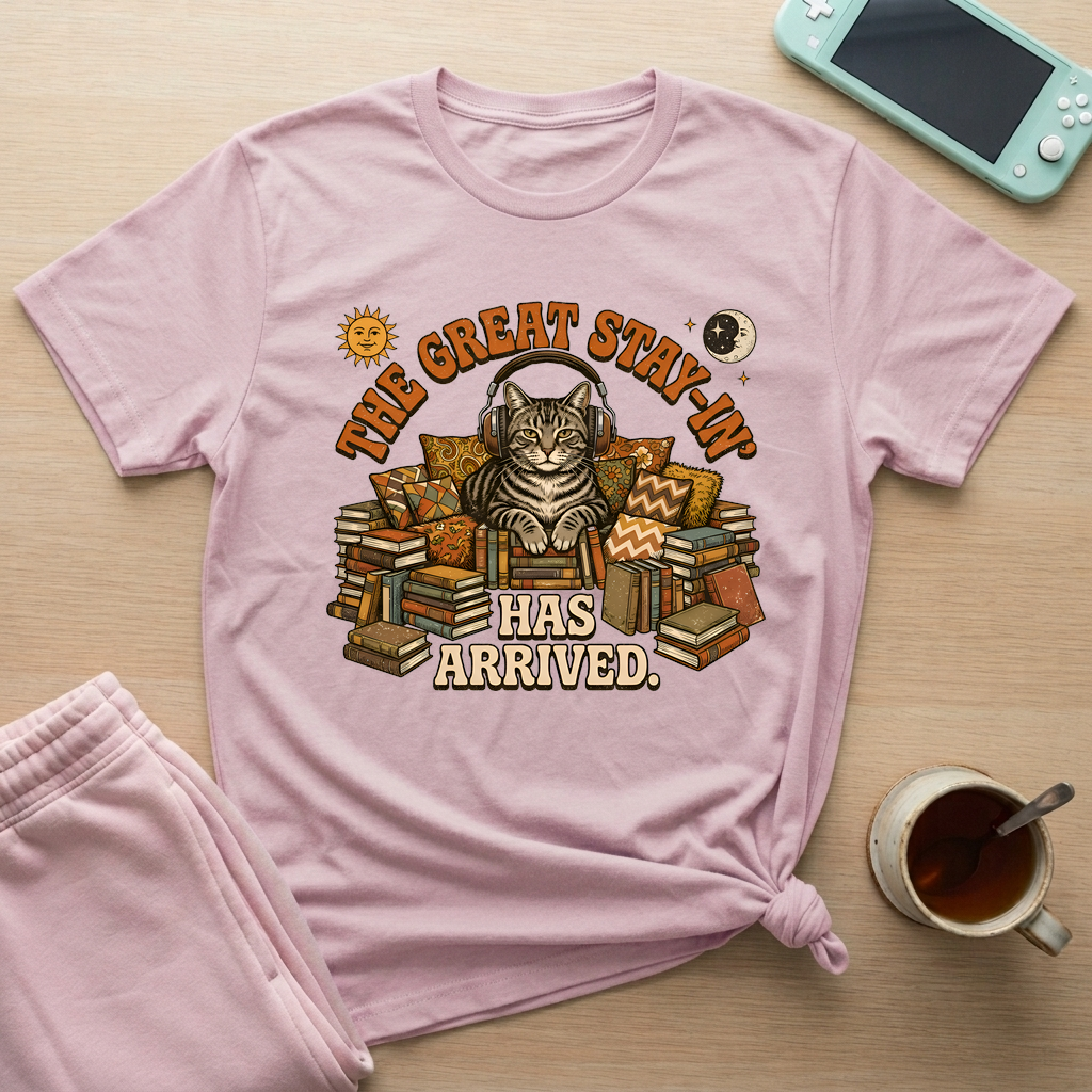 Feline Great Stay-In T-Shirt - Feline Great Stay-In_light_pink
