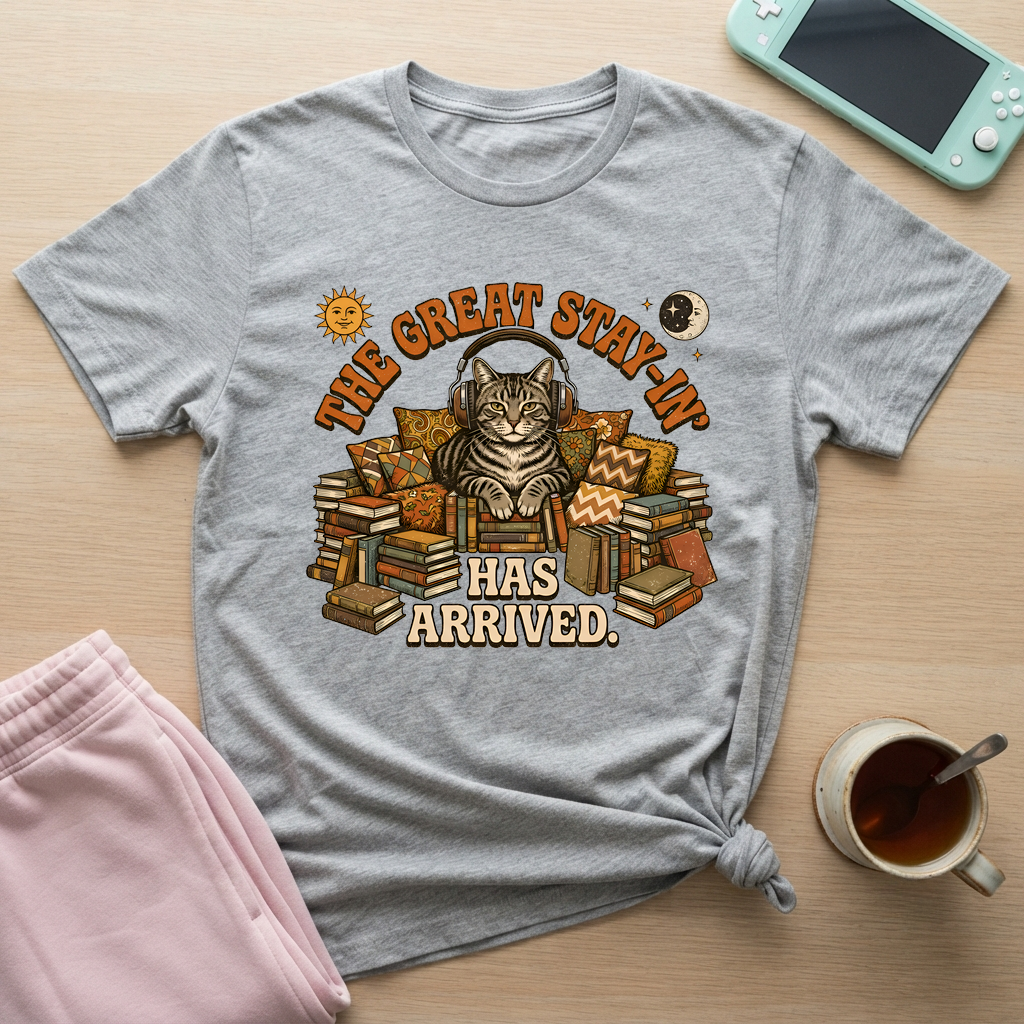 Feline Great Stay-In T-Shirt - Feline Great Stay-In_sport_grey