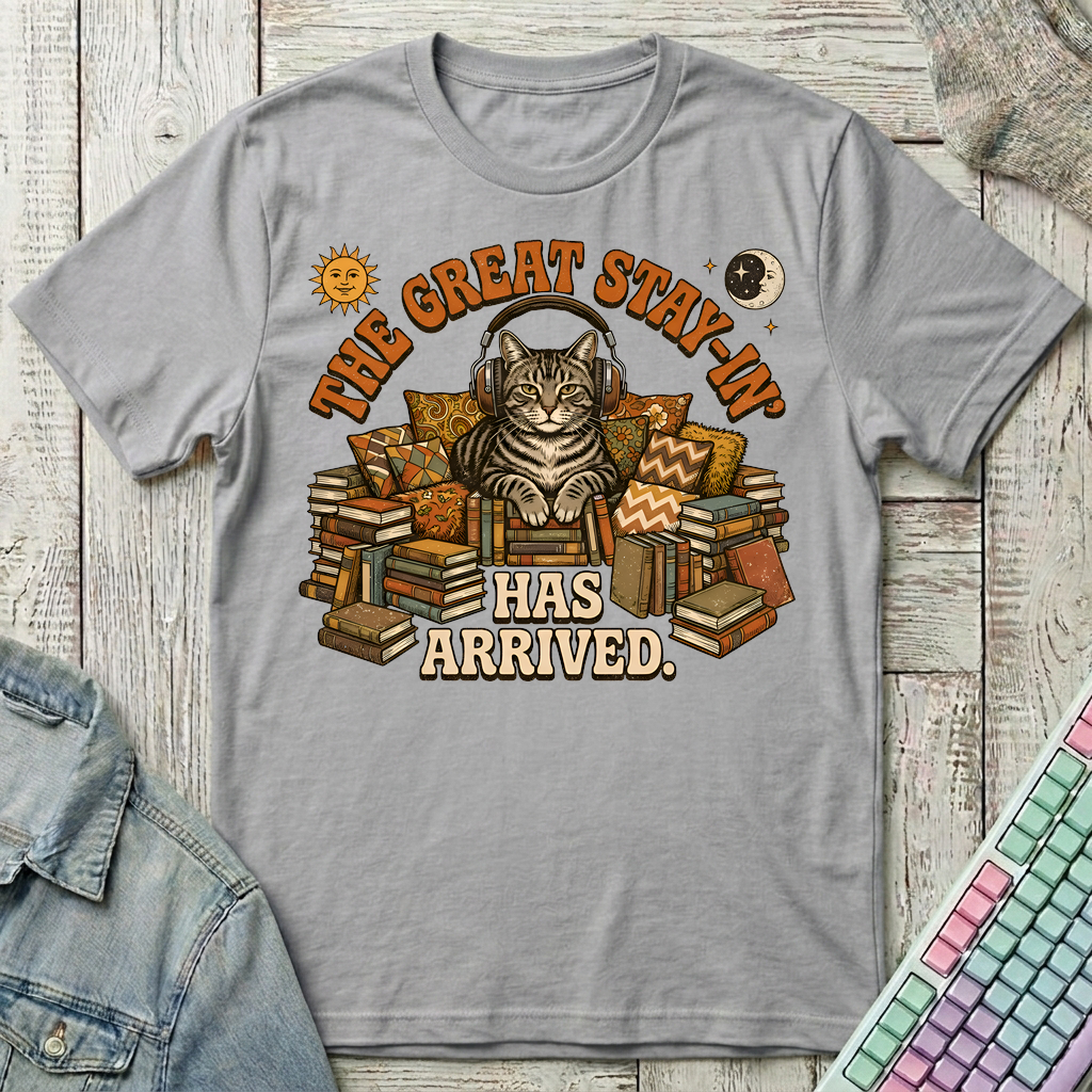 Feline Great Stay-In T-Shirt - Feline Great Stay-In_sport_grey