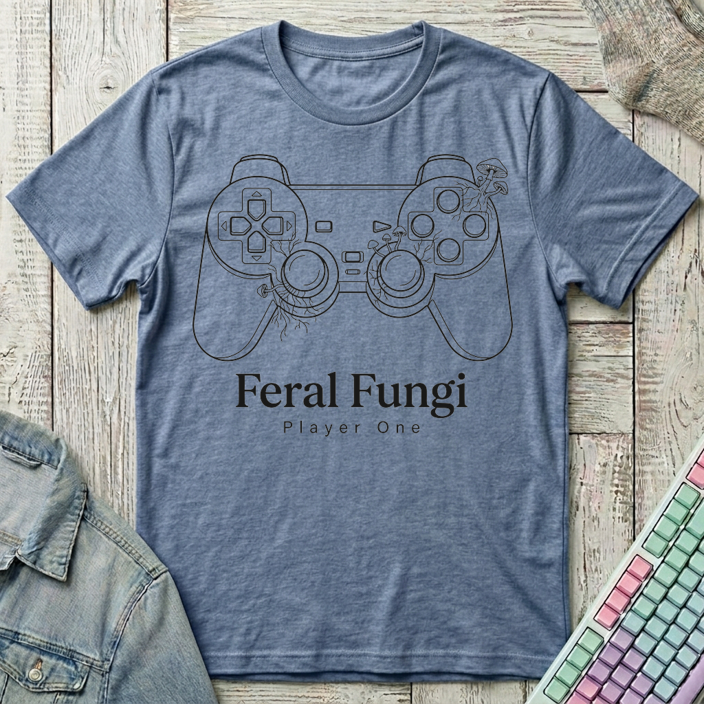 Feral Fungi Gaming Club T-Shirt - Feral Fungi Gaming Club_heather_indigo